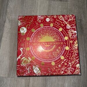 2/$15 Carolina Herrera Vibrant Red and Gold Decorative Empty Box